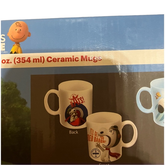2015 set Of Two Ceramic Mugs The Peanuts Movie Snoopy Charlie Brown - Picture 10 of 11